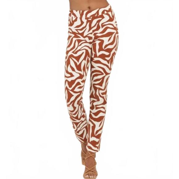 NEW SPANX on the go zebra print pant in clay white